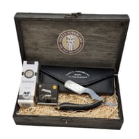 Image 1 of Viking Wooden Box Limited Edition with Straight Razor Horn Handle