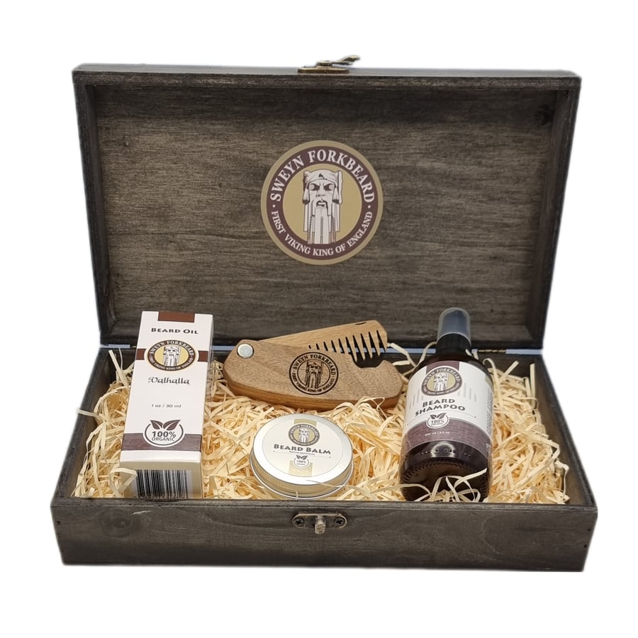 Image of Viking Wooden Box Limited Edition with Wooden Folding Comb