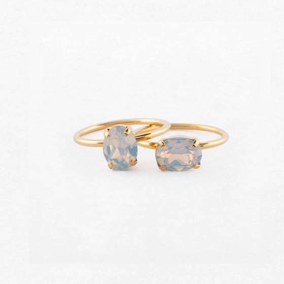 Image of BAGUE PAULA BLANC NUAGE  PLAQUEE OR