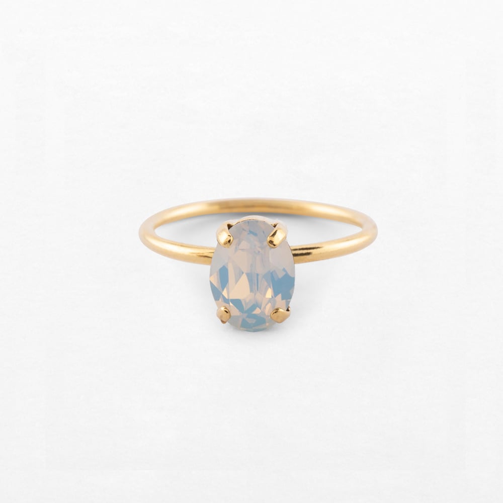 Image of BAGUE PAULA BLANC NUAGE  PLAQUEE OR