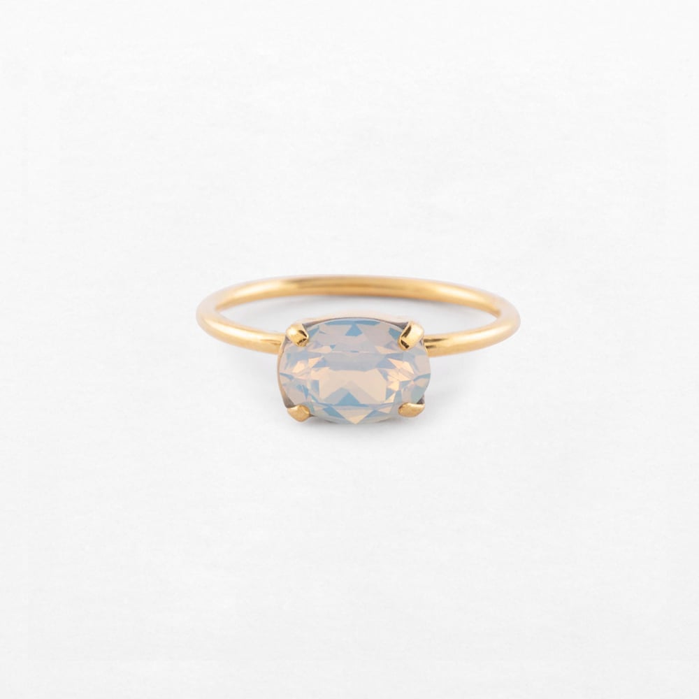 Image of BAGUE PAULA BLANC NUAGE  PLAQUEE OR