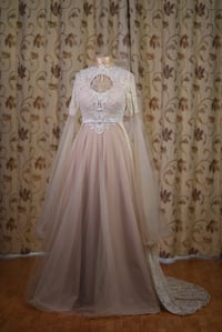 Image 1 of baroque ball gown in beige and ecru