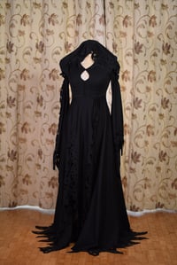 Image 1 of black gothic dark elf dress