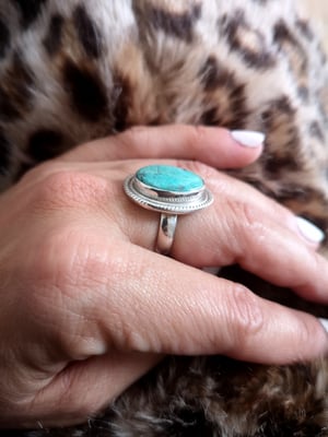 Image of Bague turquoise du tibet - taille 52 - ref. 7558
