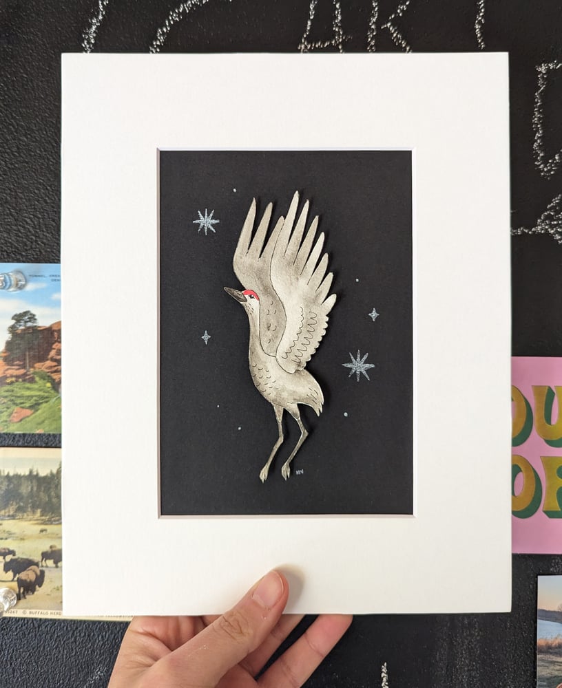 Image of Sandhill crane watercolor cut out