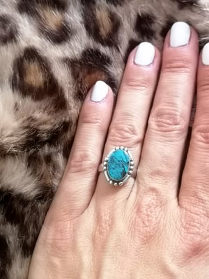 Image of Bague turquoise du tibet - taille 52 - 7578