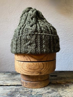 Image of Beanie - Army Sage cable £58.00