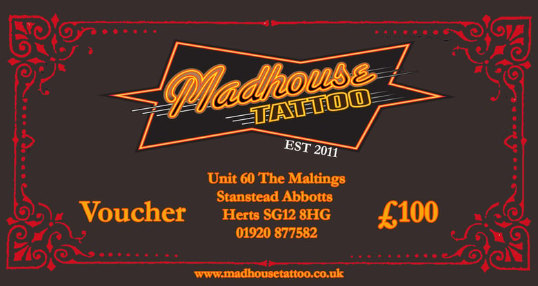 Image of £100 Madhouse Tattoo Voucher