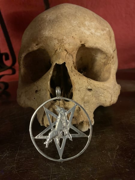 Image of Marduk - Wolfpentagram silver necklace