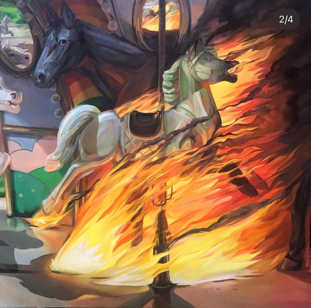 Image of “Maybe Next Year” 3’x3’ original oil painting