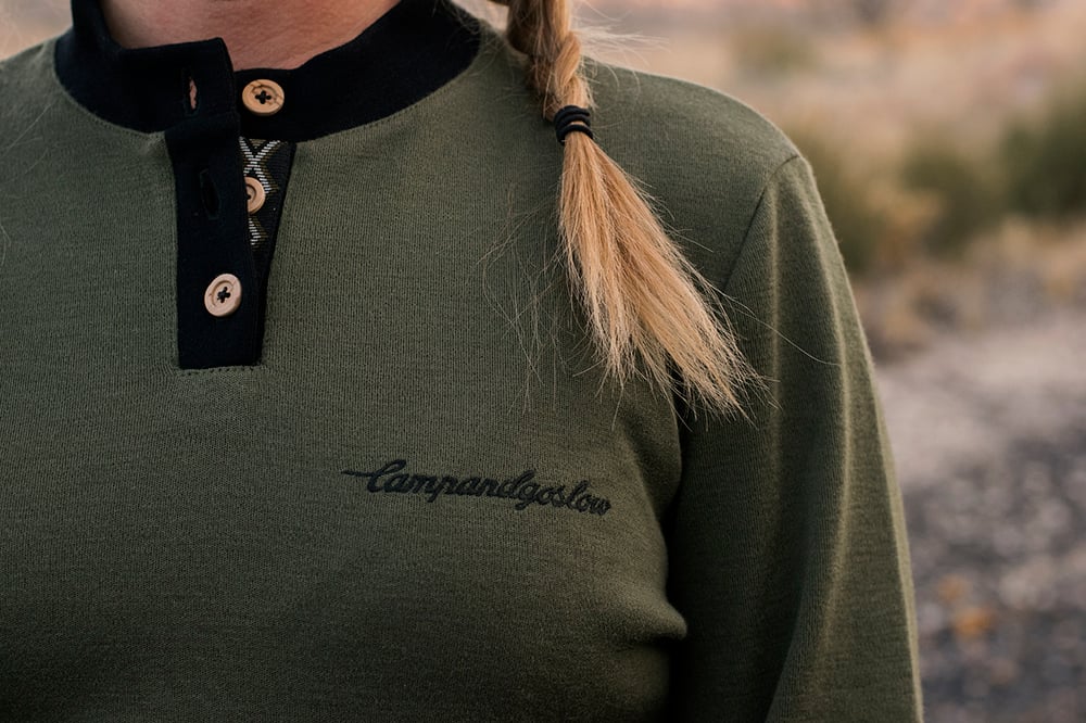 Image of Wool Henley, Olive/Eastern