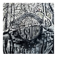 Image 1 of Snowy Willow Bridge Greeting Card