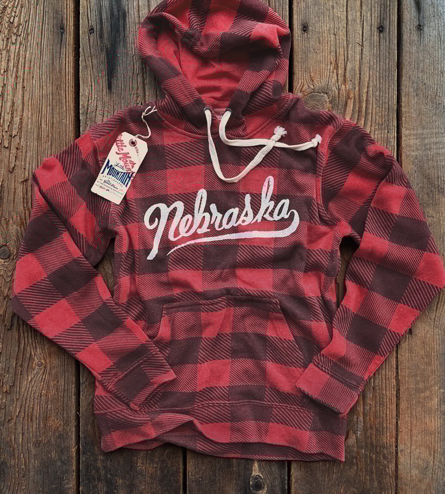Image of Nebraska Script | Red Plaid