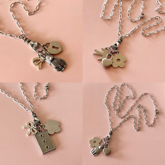 Image of One of a Kind Long Charm Chain - Paperclip Style 4 x options
