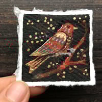 Image 1 of Folk Bird with Berries Framed Miniature Painting