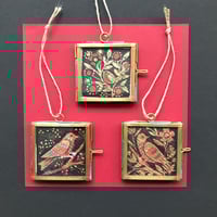 Image 4 of Folk Bird with Berries Framed Miniature Painting