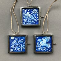 Image 3 of Dove with Olive Branch Framed Miniature Painting