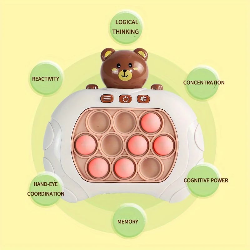 Pop Fidget Game Handheld for Kids 6+ Quick Push Stress Bubble Pop Fun Light Good For Family Time 