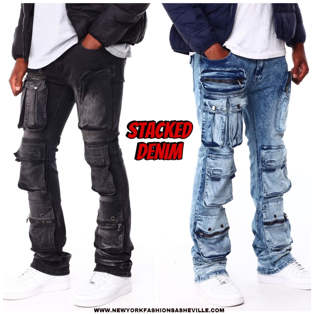 MULTI POCKET STACKED JEAN