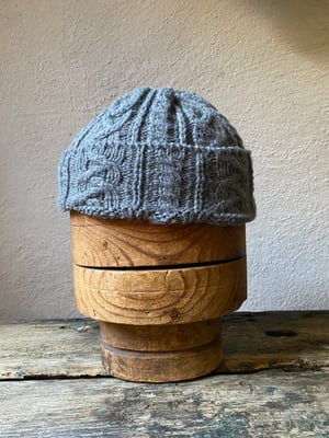 Image of Alpaca Beanie - Grey Cable £60.00