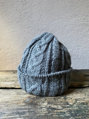 Image of Alpaca Beanie - Grey Cable £60.00