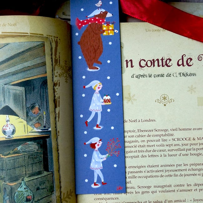 Collection "Barnabé l'ours de Noël": marque-page grand format 