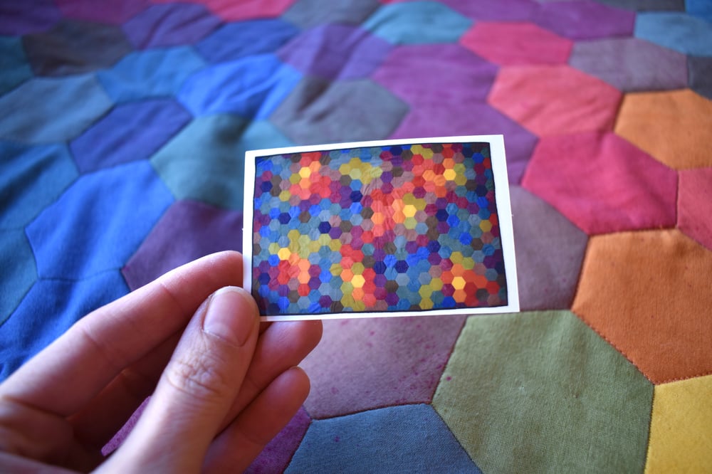 Mini Primary Rainbow Hexagon Quilt Sticker