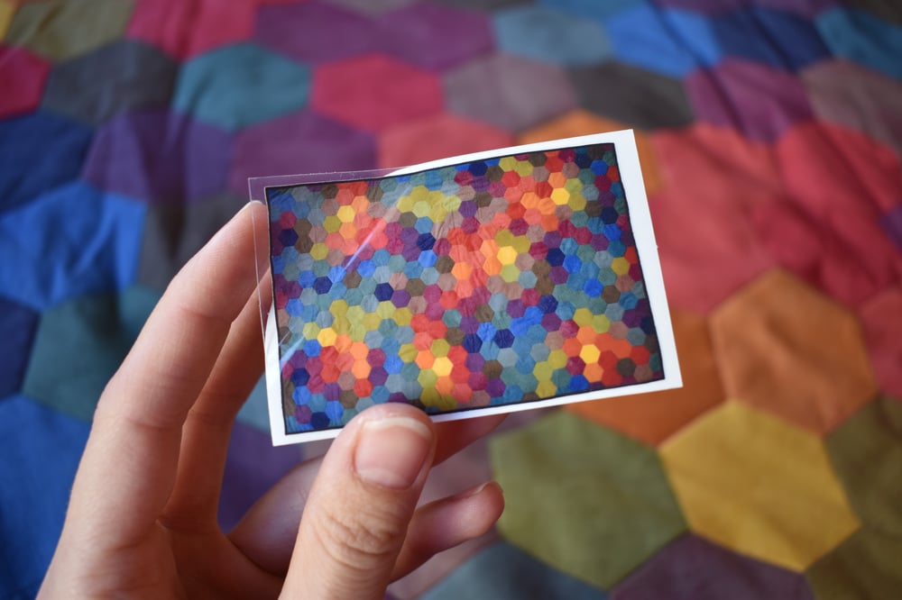 Mini Primary Rainbow Hexagon Quilt Sticker