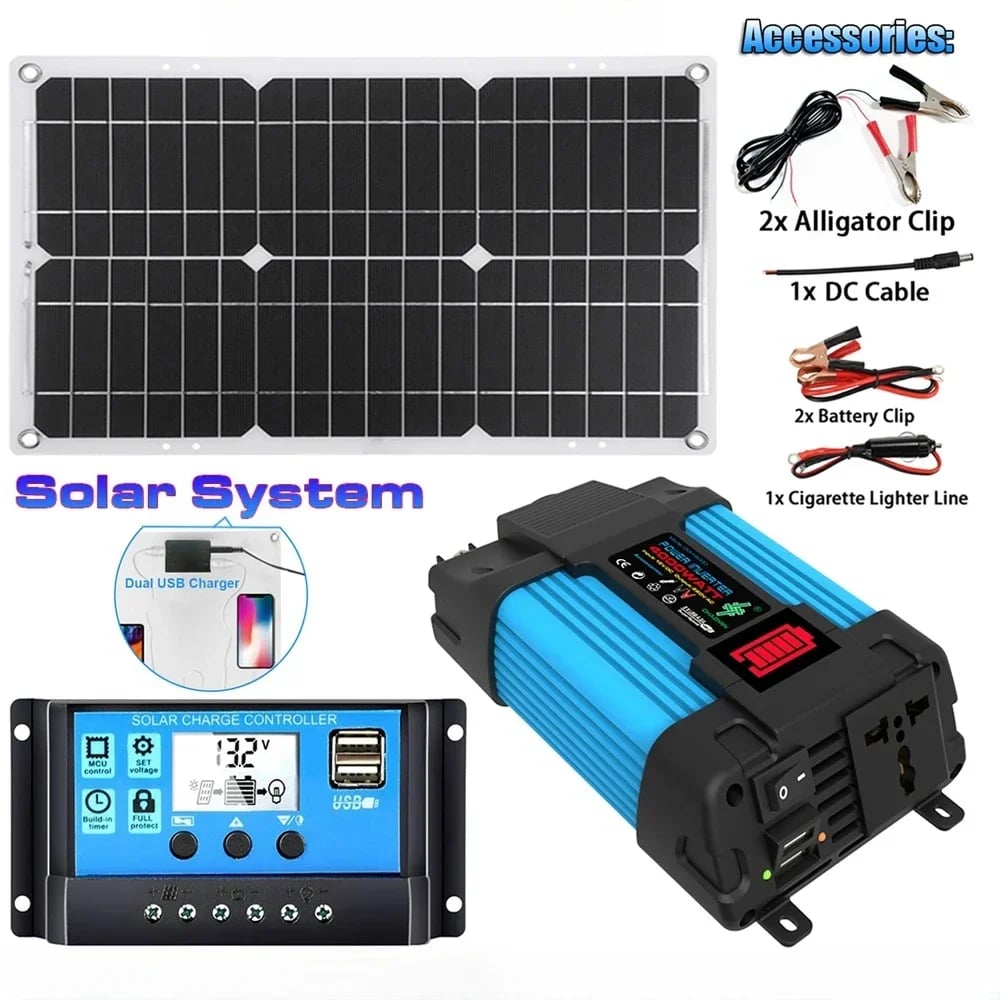 6000W Solar Inverter Solar Panel System DC 12V To AC 110V-220V Solar Improved Sine Wave Converter