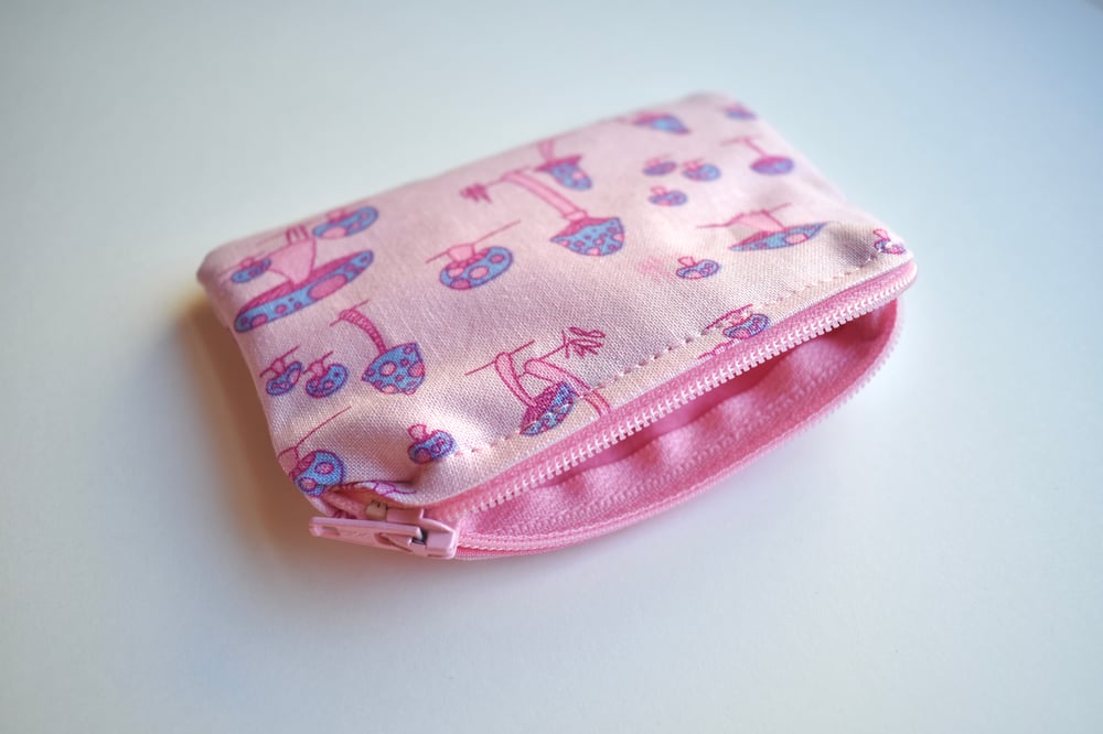 Pink Mushroom Coin Pouch