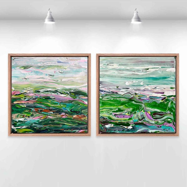 Image of Country no.52 - diptych - 33x66cm FRAMED