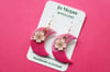 PINK crescent moon earrings