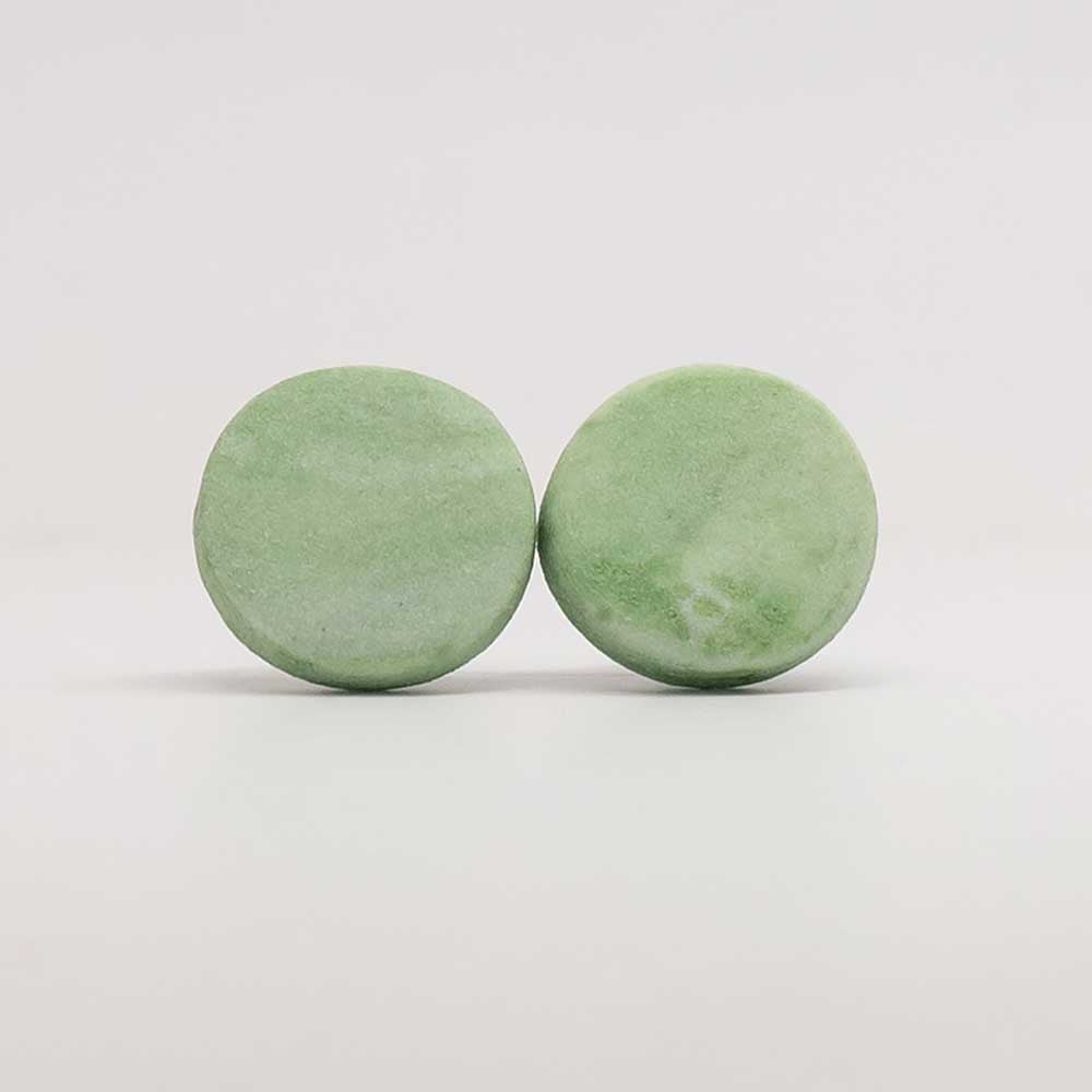 Image of Handmade Australian porcelain stud earrings - green blend