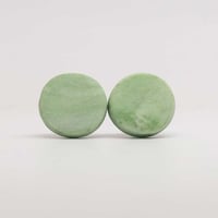 Handmade Australian porcelain stud earrings - green blend