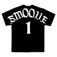 Image 1 of (***LIMITED***) SMOOVE APPAREL SIGNATURE EDITION BLACK JERSEY STYLE SCRIPT UNISEX TEE