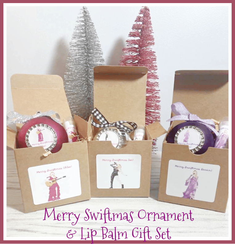 Image of Merry Swiftmas Personalized Lip Balm & Ornament Gift Set 