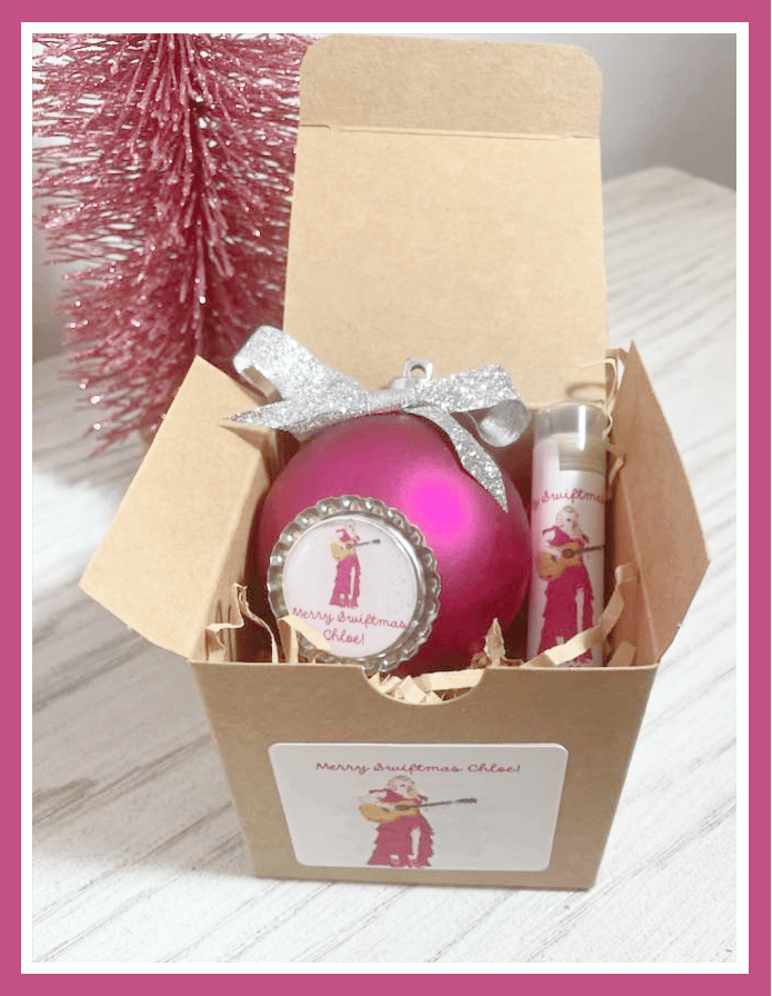 Image of Merry Swiftmas Personalized Lip Balm & Ornament Gift Set 