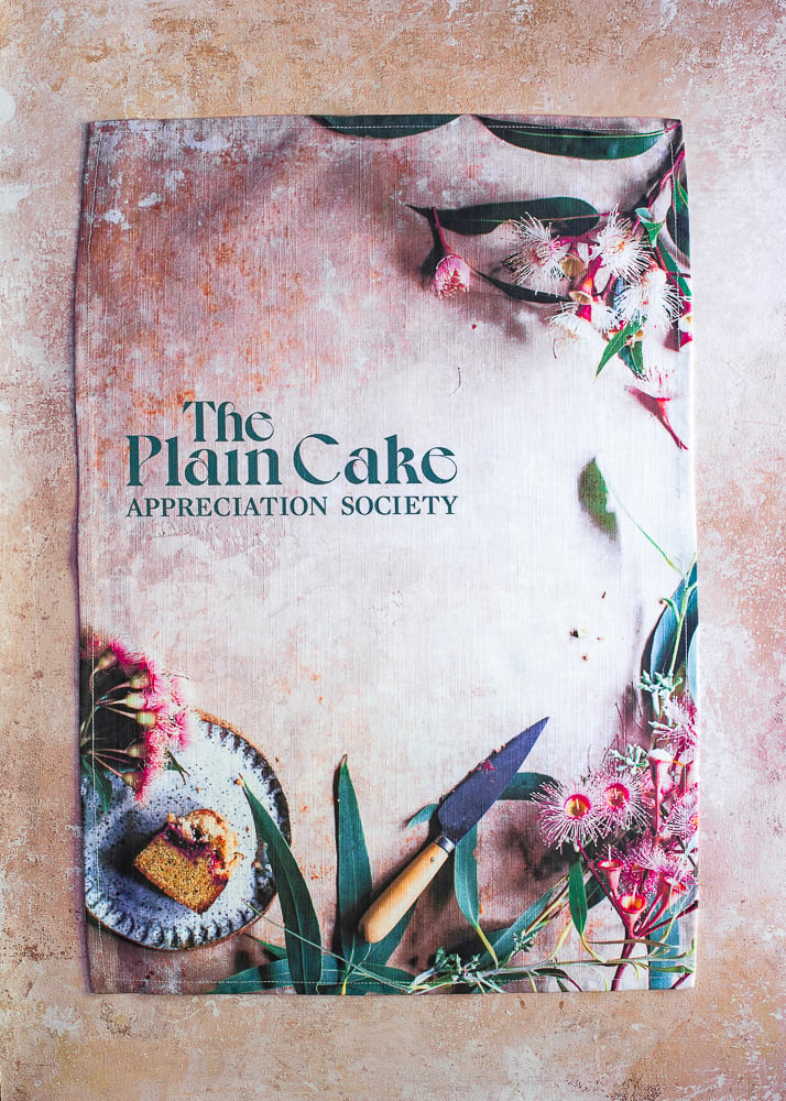 Image of The Plain Cake Appreciation Society &mdash; Book & Flowering Gum Tea Towel Bundle