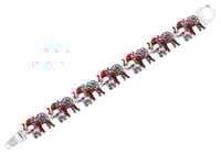 Red and Silver Elephant Link Bracelet 