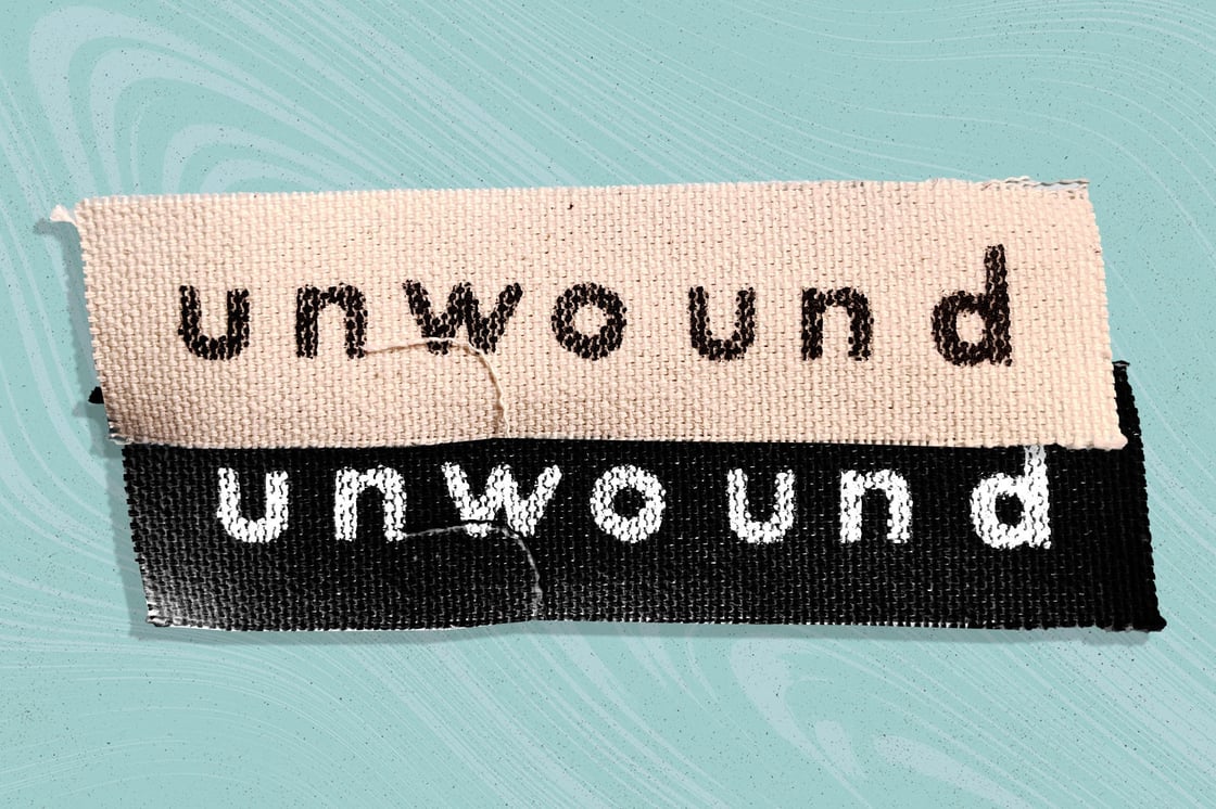 Image of Unwound Logo Screen printed canvas patch 4"