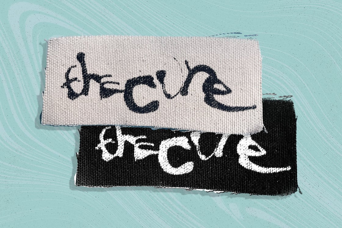 Image of The Cure Logo Screen printed canvas patch 4"