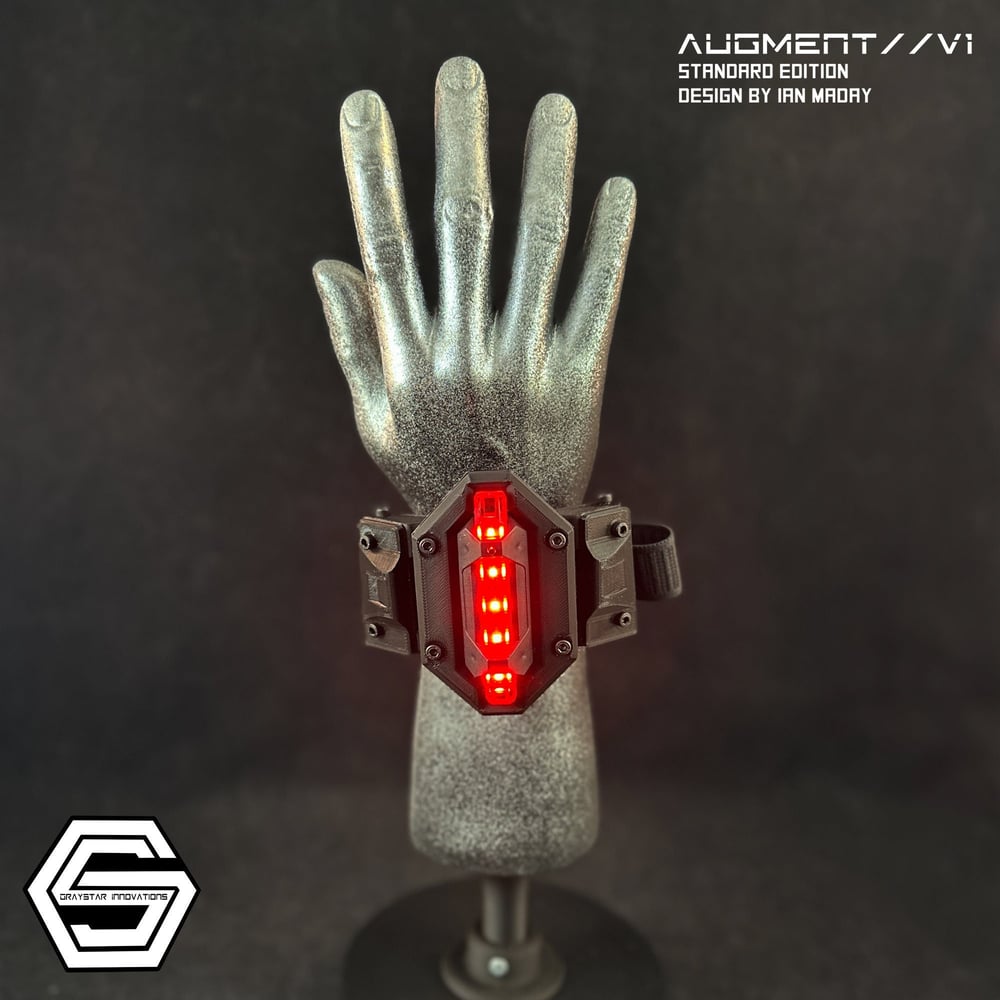 AUGMENT//V1 Cyberpunk Gauntlets (Wrist Cuff Variant) - "Noir" Black on Black