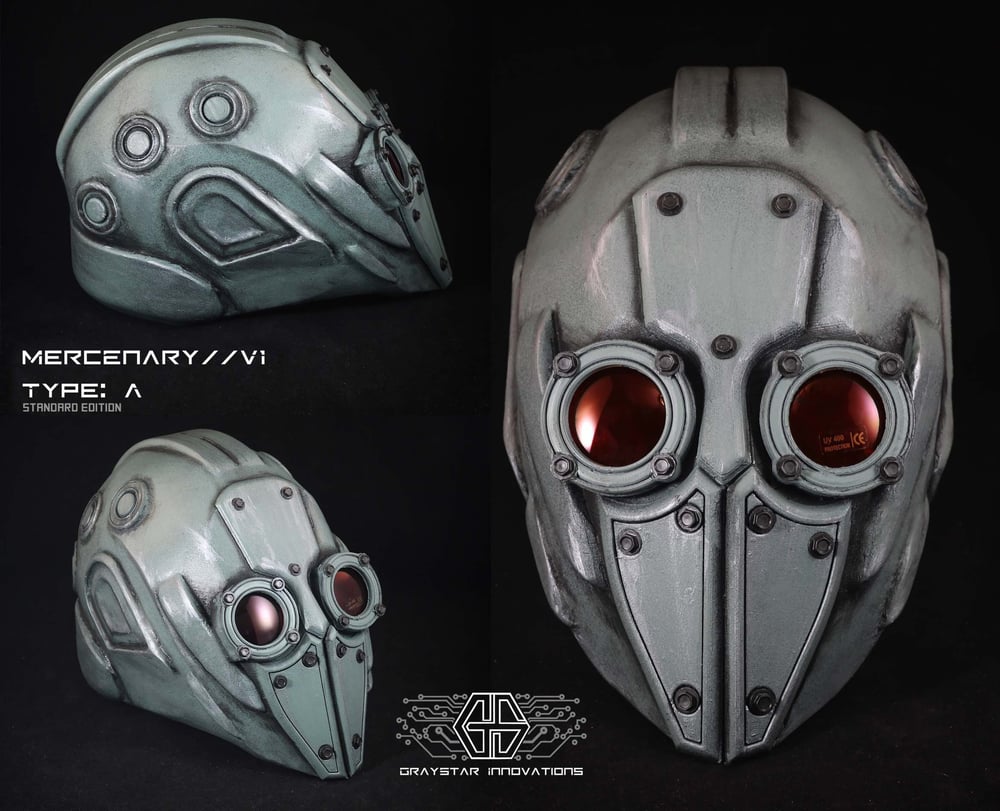 MERCENARY // V1 Type: A Full Helmet Cyberpunk Armor "Battle Worn Green"