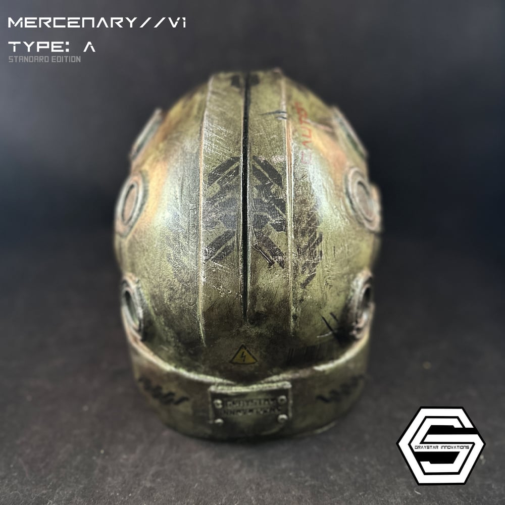 MERCENARY // V1 Type: A Full Helmet Cyberpunk Armor "Wasteland Green"