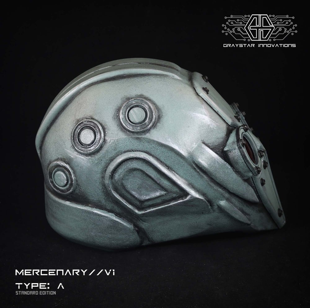 MERCENARY // V1 Type: A Full Helmet Cyberpunk Armor "Battle Worn Green"