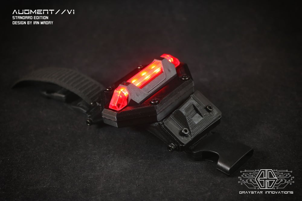 AUGMENT//V1 Cyberpunk Gauntlets (Wrist Cuff Variant) - "Noir" Black on Black