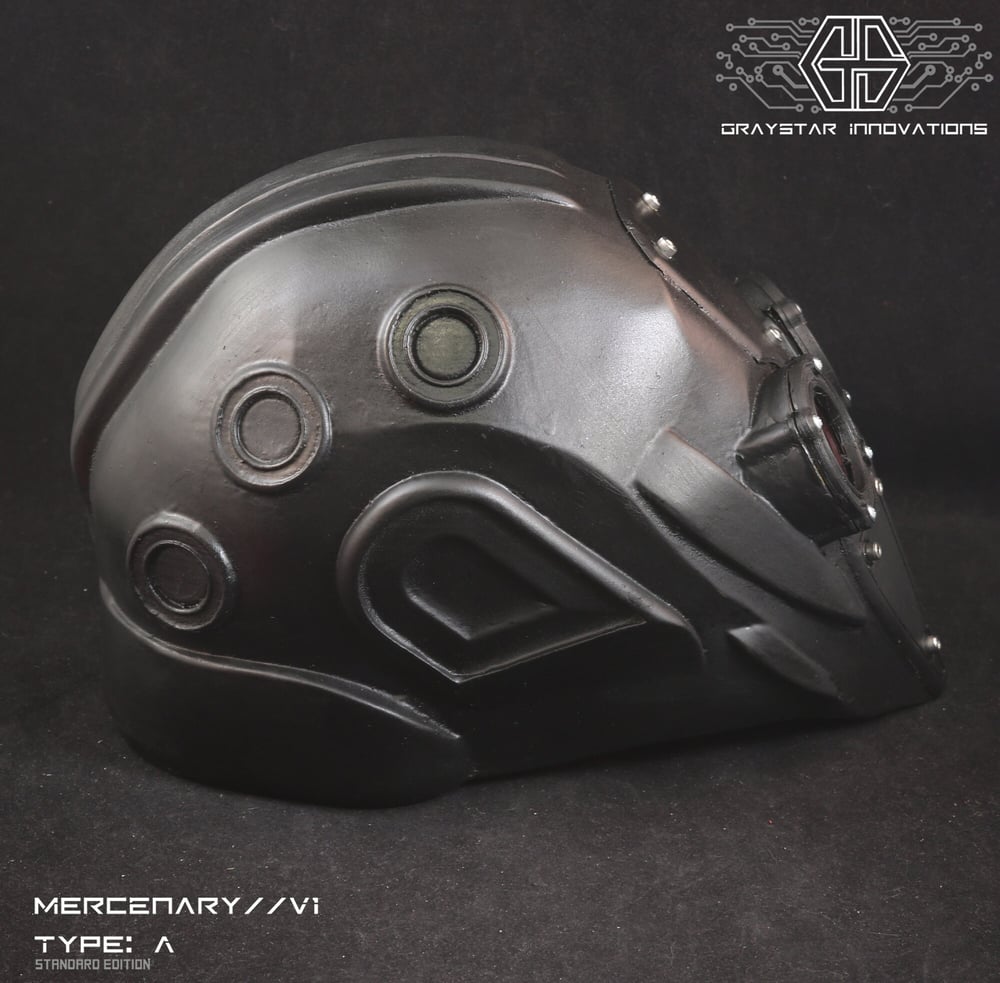 MERCENARY // V1 Type: A Full Helmet Cyberpunk Armor "Black and Red"