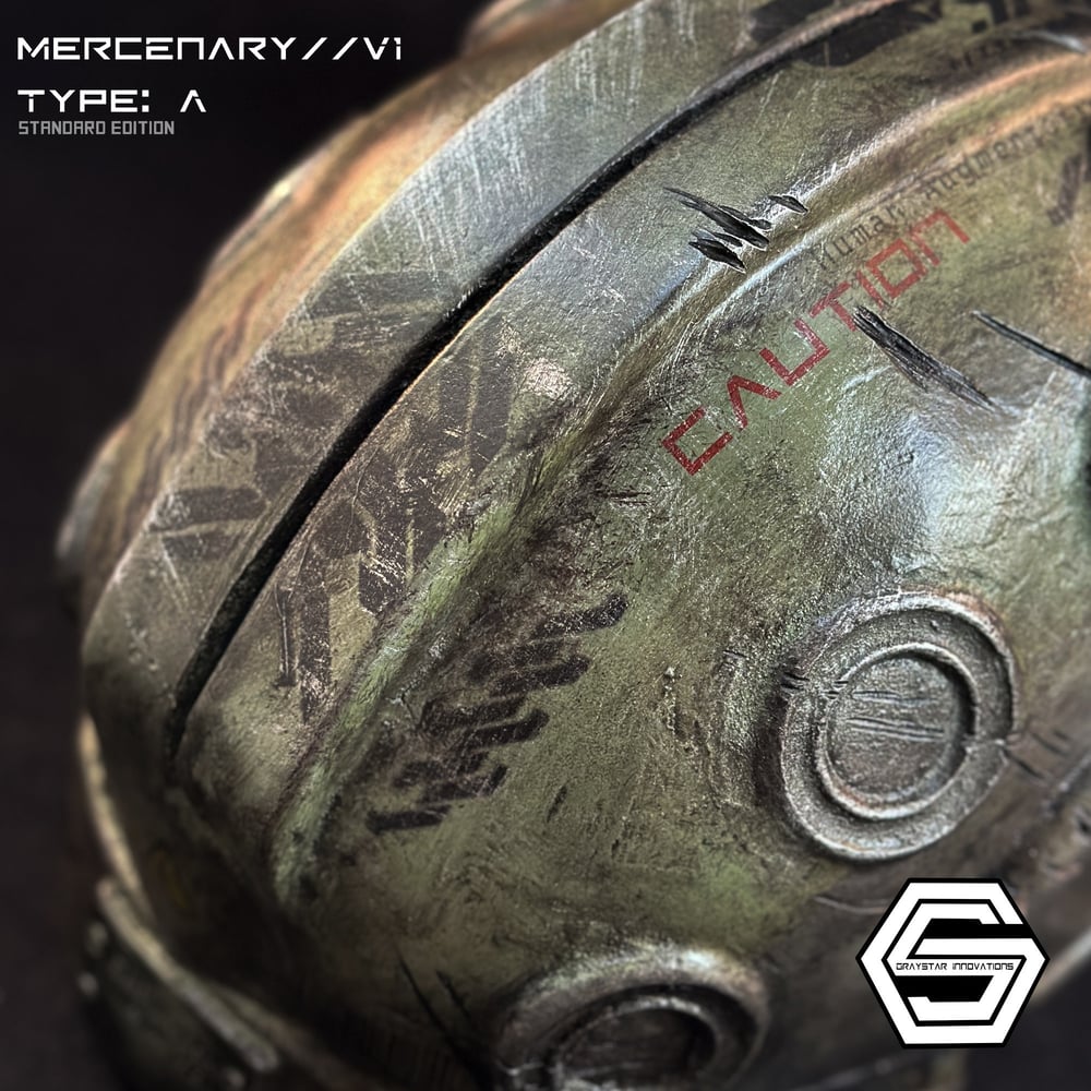 MERCENARY // V1 Type: A Full Helmet Cyberpunk Armor "Wasteland Green"