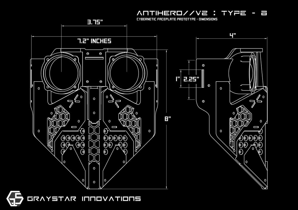 ANTIHERO // V4 : Type - A Standard Edition "Black and Yellow" 3d Printed Cyberpunk Helmet Mask
