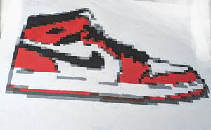 Image of Jordan 1 Nike Sneaker Acrylic Pixel Painting 
